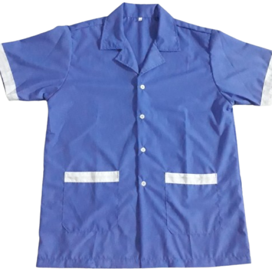 ÁO TẠP VỤ CHẤT KATE SIÊU MÀU XANH PHỐI TRẮNG CÓ SẴN