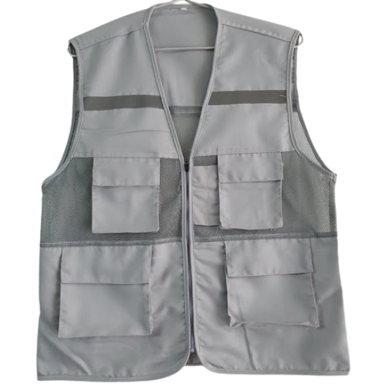 ÁO GHILE TÚI HỘP PHẢN QUANG XÁM NHẠT