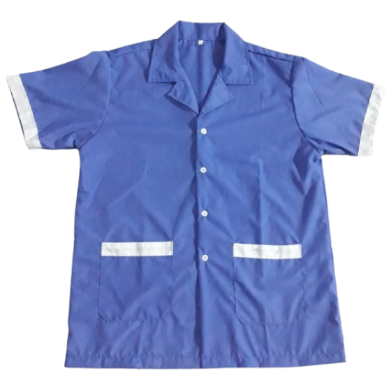 ÁO TẠP VỤ CHẤT KATE SIÊU MÀU XANH PHỐI TRẮNG CÓ SẴN