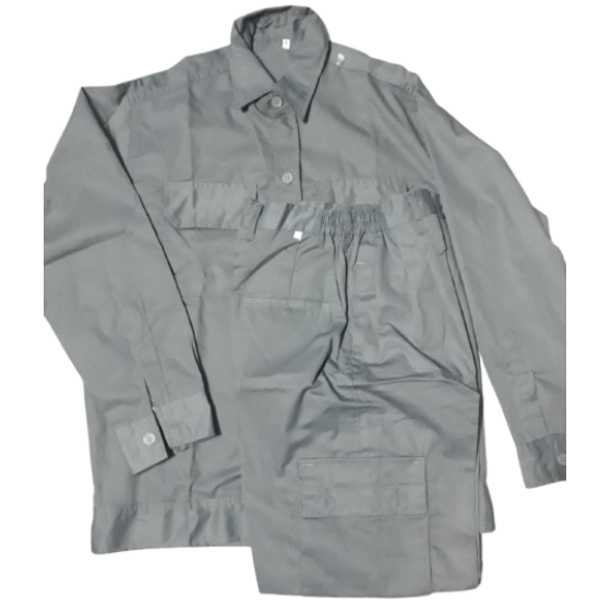 BỘ CÔNG NHÂN MÀU XÁM VẢI KAKI 65/35 CÓ SẴN